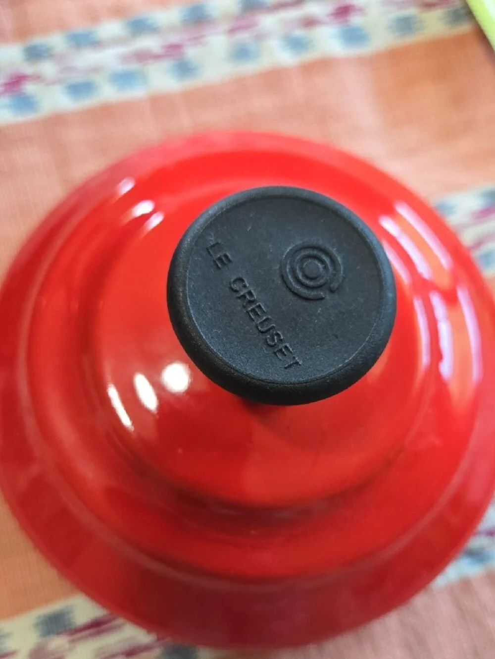 Le Creuset Red Enamel Classic Whistling Tea Kettle with Black Handle